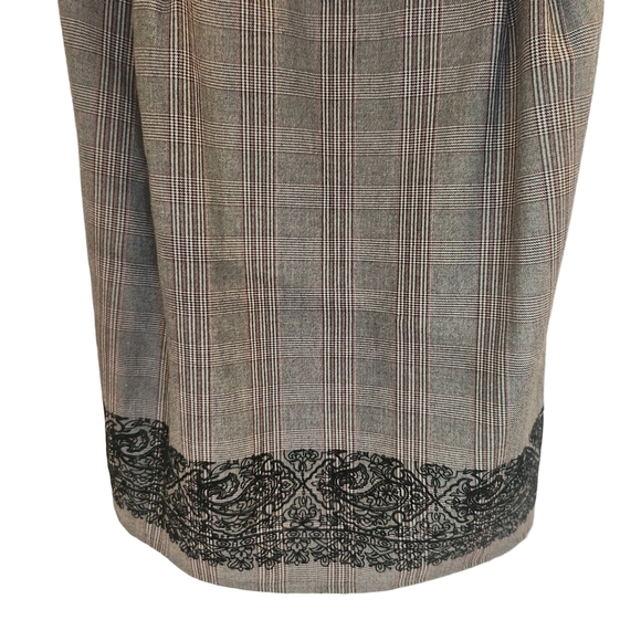 Elementz Women's Dress 2x Babydoll Mini Black White Red Plaid Academia Paisley - Picture 3 of 15